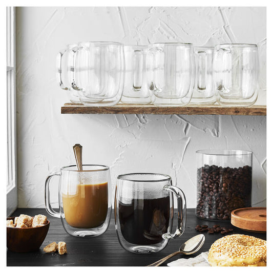12-oz-/-8-pc Coffee Glass Mug Set