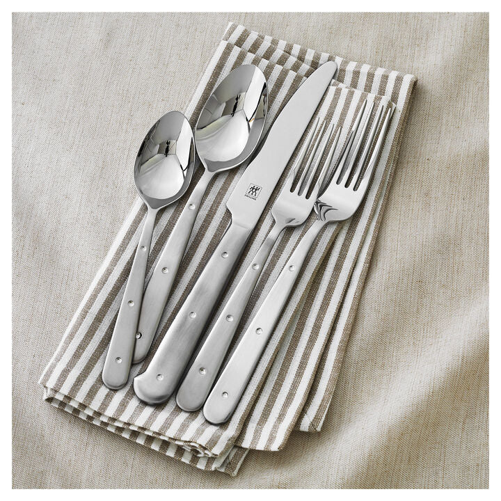 45-pc, 18/10 Stainless Steel, Flatware Set, Silver