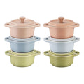 6-pc, Mini Round Dutch Oven Set Macaron, mixed colors