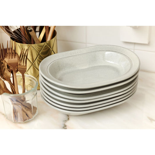 10-inch, oval serving dish, white