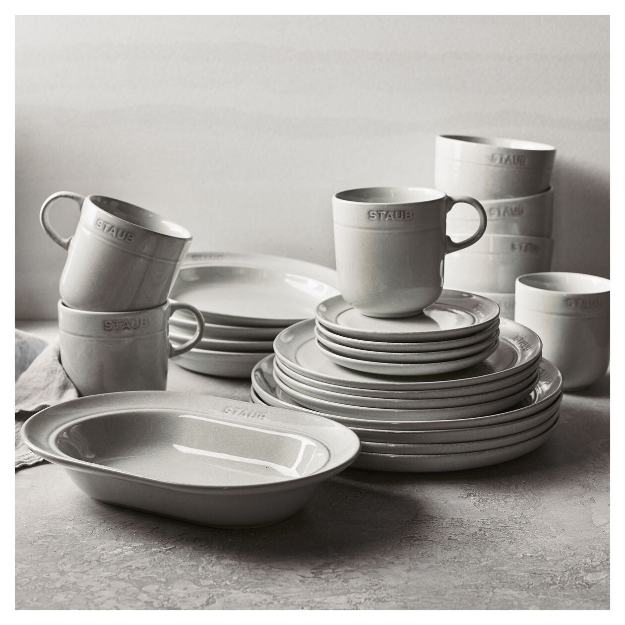 10-inch, oval serving dish, white