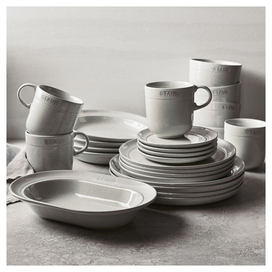 10-inch, oval serving dish, white