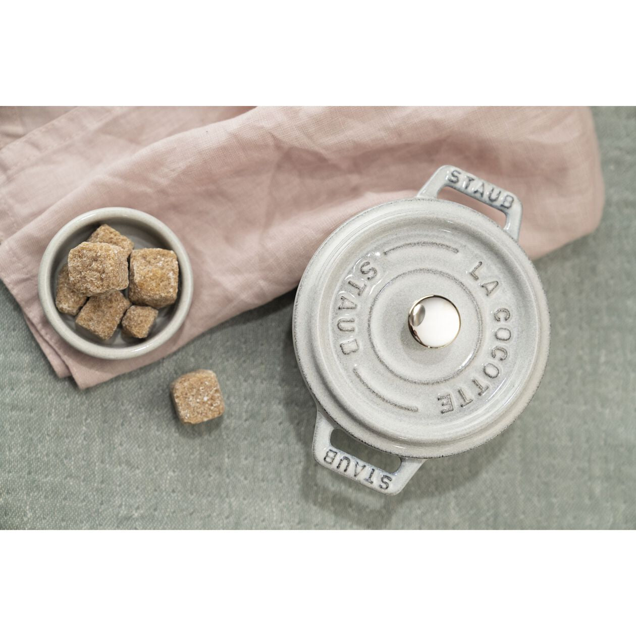 0.275 qt, Mini Round Dutch Oven, white truffle