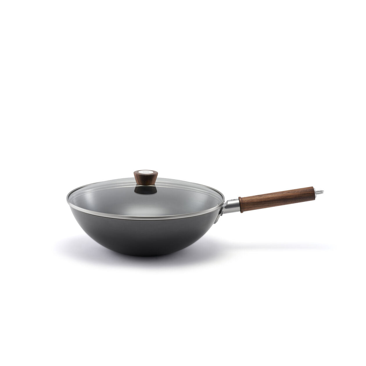 12-inch, Carbon Steel, Wok With Lid, Black Matte